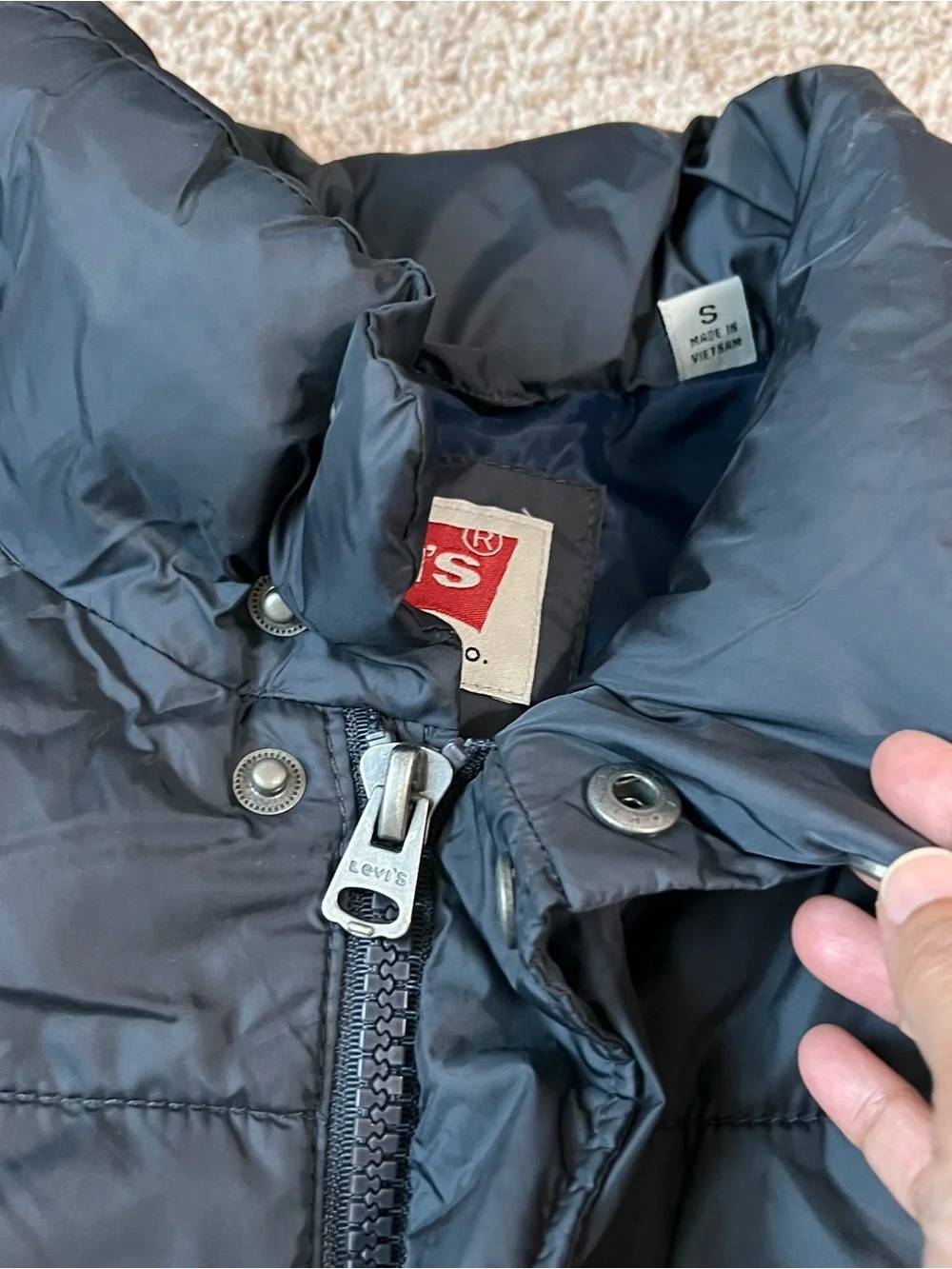 Levi's Black Quilted Puffer Jacket Small